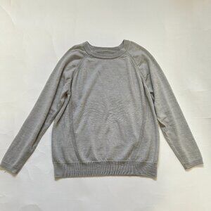 Lululemon Simply Wool Merino Knit Sweater pullover Heather Starlight Gray READ